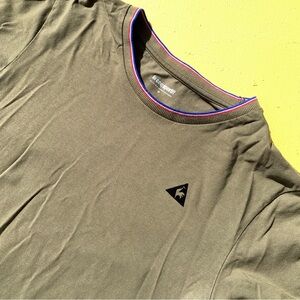LE COQ SPORTIF  mens green brown T-Shirt top short sleeve tee shirt Medium